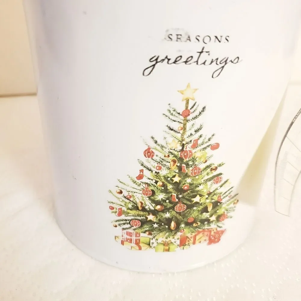 White Christmas Iron Milk Can